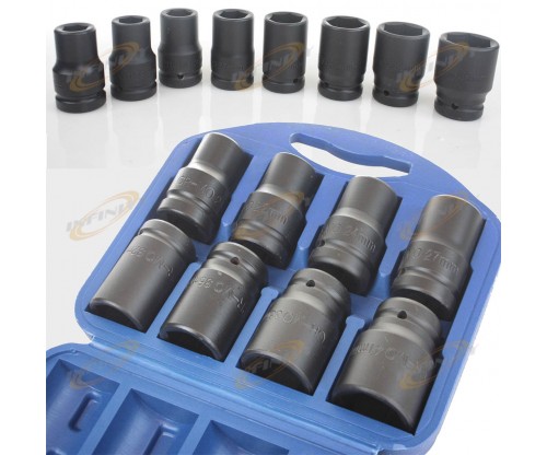 8PC 1" DR. IMPACT SOCKET CR-MO TRUCK SOCKETS SET 21 22 24 27 32 35 38 41mm 6 pts